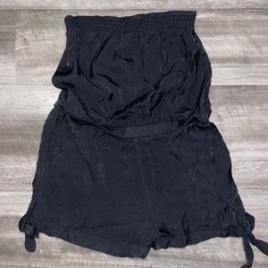 Bebe black strapless romper - small
